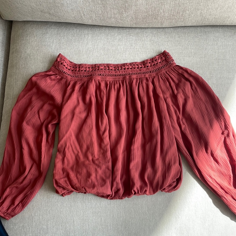 Rust Off the shoulder Blouse